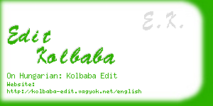 edit kolbaba business card